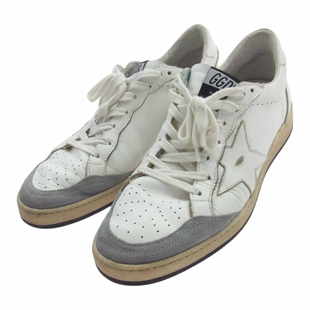 GOLDEN GOOSE ゴールデングース G34MS592 BALLSTAR パンチング レザー ローカット スニーカー ホワイト系 グレー系 40【中古】