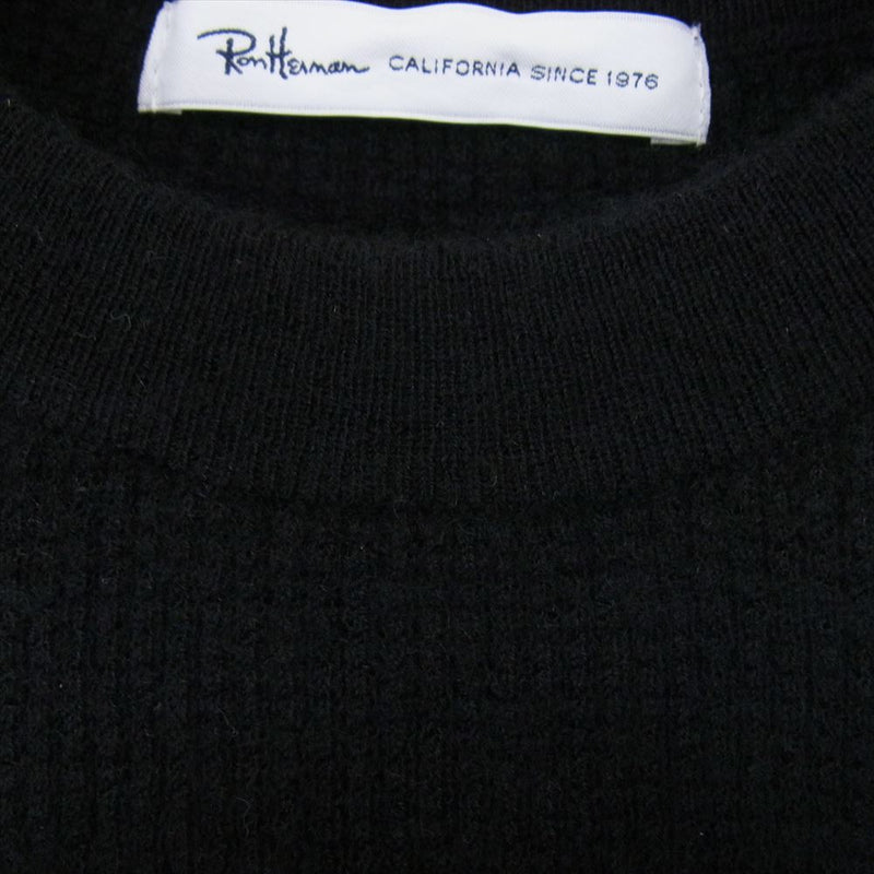 Ron Herman ロンハーマン 2420800041 袖口RH刺繍 California カリフォルニア カシミヤ カシミア 100％ クルーネック ニット セーター  ブラック系 S【中古】