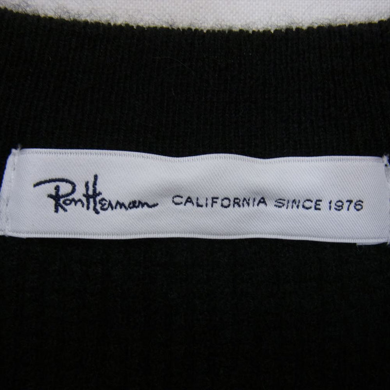 Ron Herman ロンハーマン 2420800041 袖口RH刺繍 California カリフォルニア カシミヤ カシミア 100％ クルーネック ニット セーター  ブラック系 S【中古】