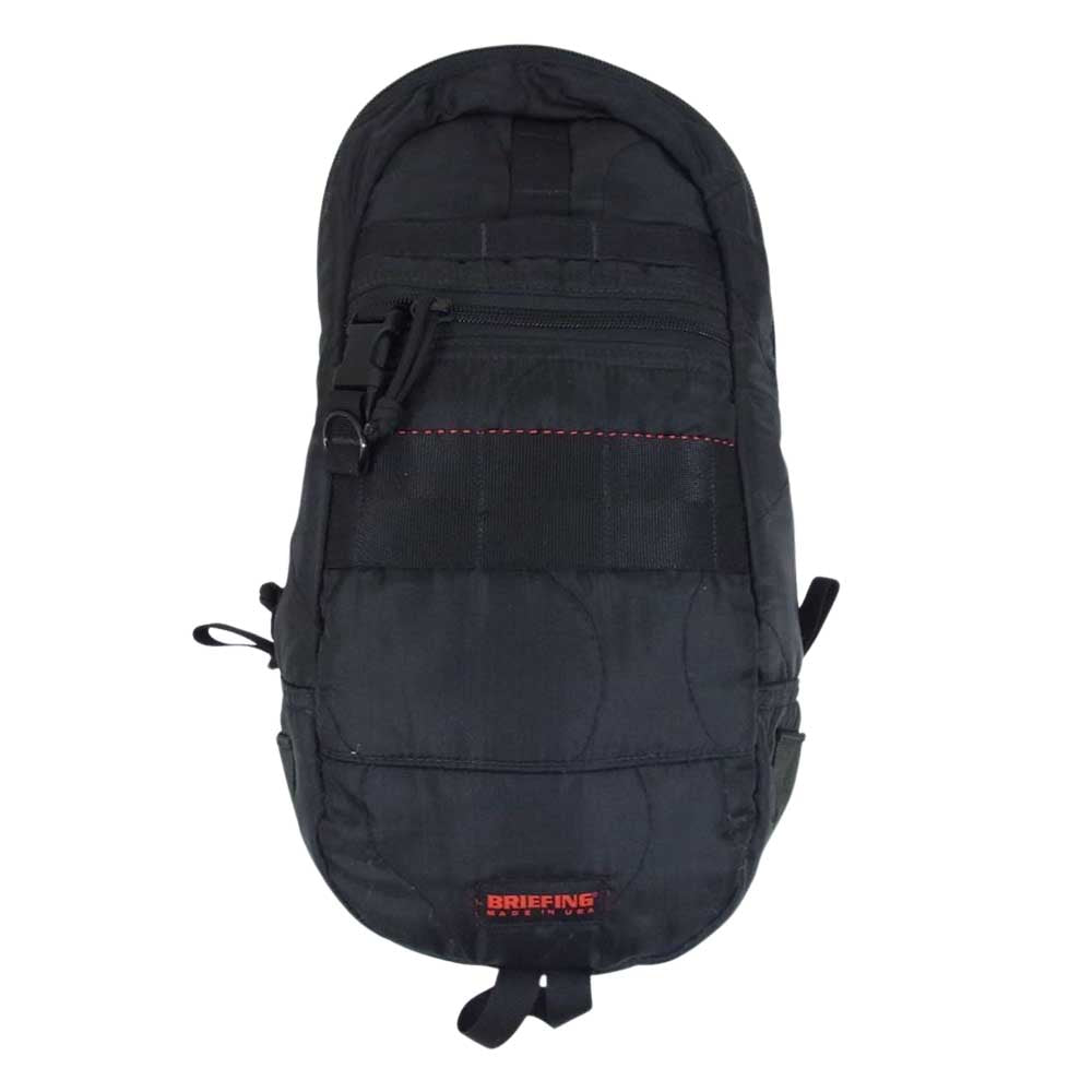 BRIEFING ブリーフィング アメリカ製 キルティング ナイロン リップストップ キークリップ付き ショルダー バッグ ブラック系【中古】