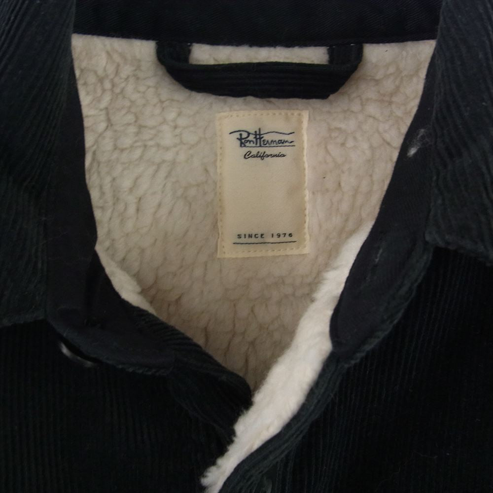 Ron Herman ロンハーマン 3420400108 Cords Boa Shirts JK コーデュロイ 裏ボア 長袖 シャツ ジャケット ブラック系 S【中古】