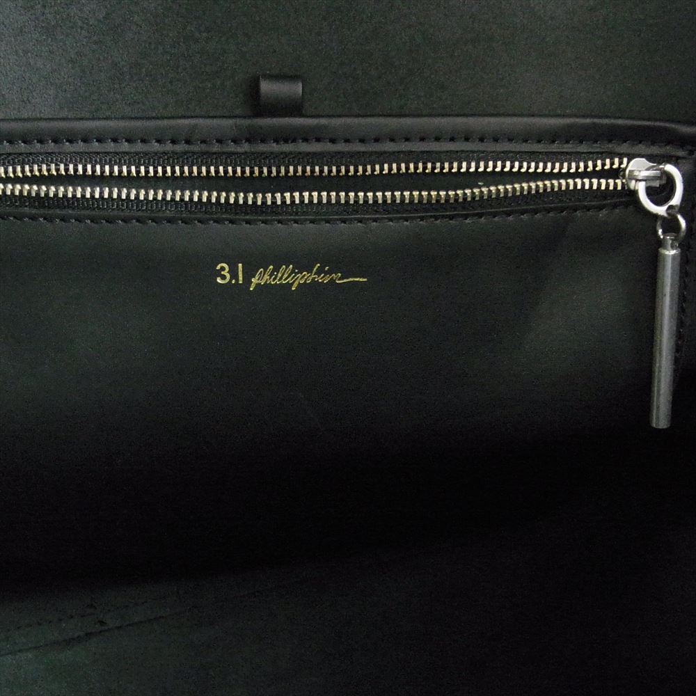 スリーワンフィリップリム 31hour bag フラップ レザー トート バッグ ブラック系【中古】