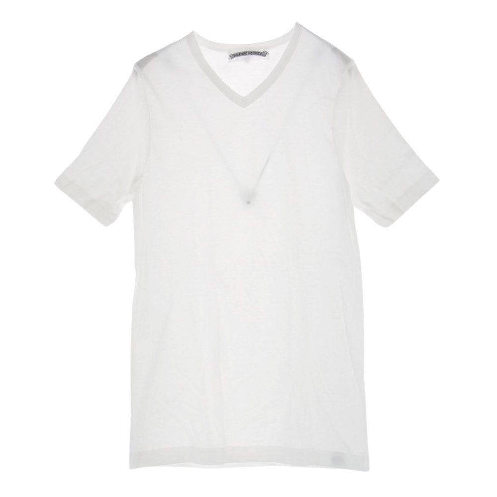 CHROME HEARTS クロムハーツ（原本無） グンゼ Vネック 無地 半袖 Tシャツ ホワイト系 M【極上美品】【中古】
