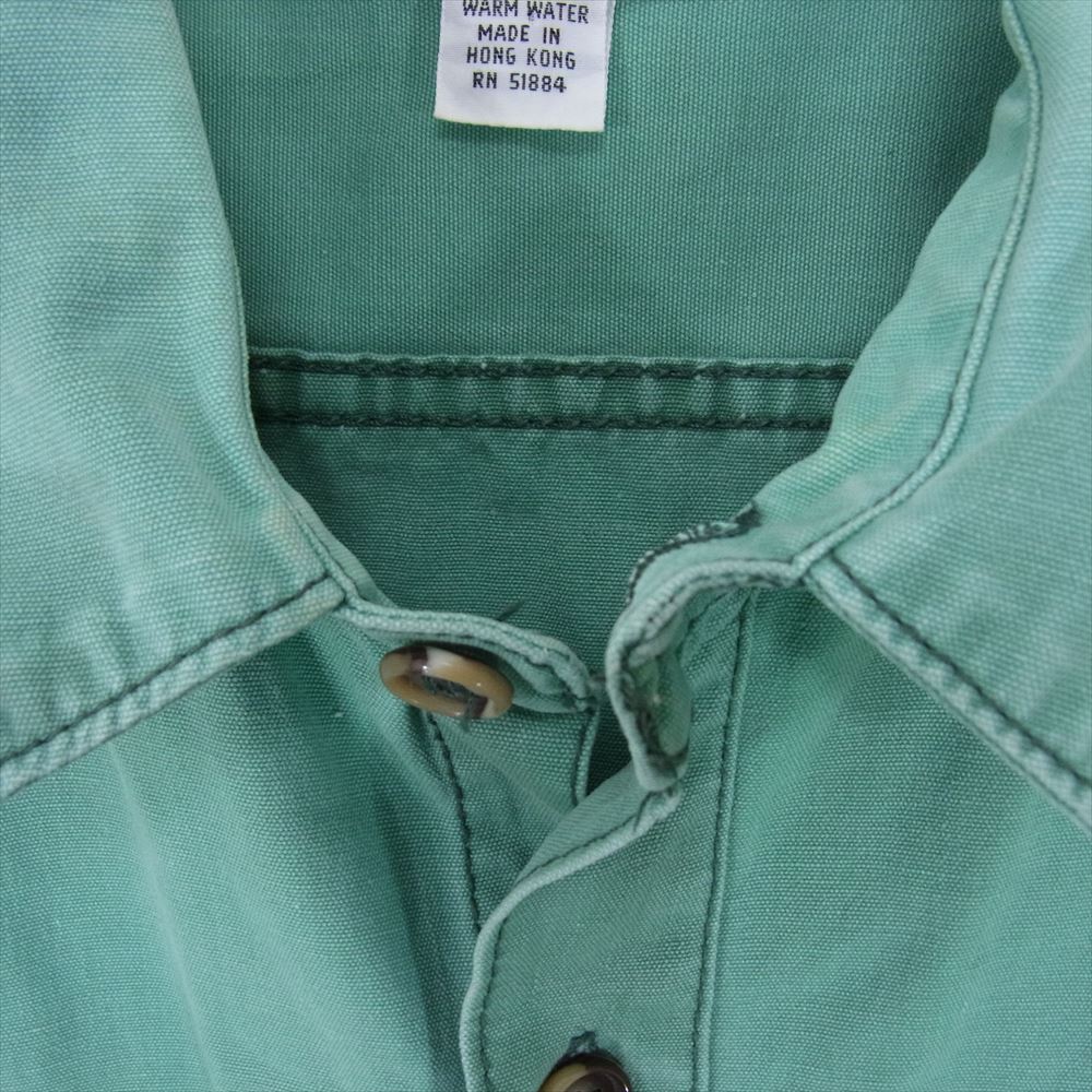 patagonia パタゴニア 80s ヴィンテージ 初期 デカタグ キャンバスコットン 長袖 シャツ グリーン系 L【中古】
