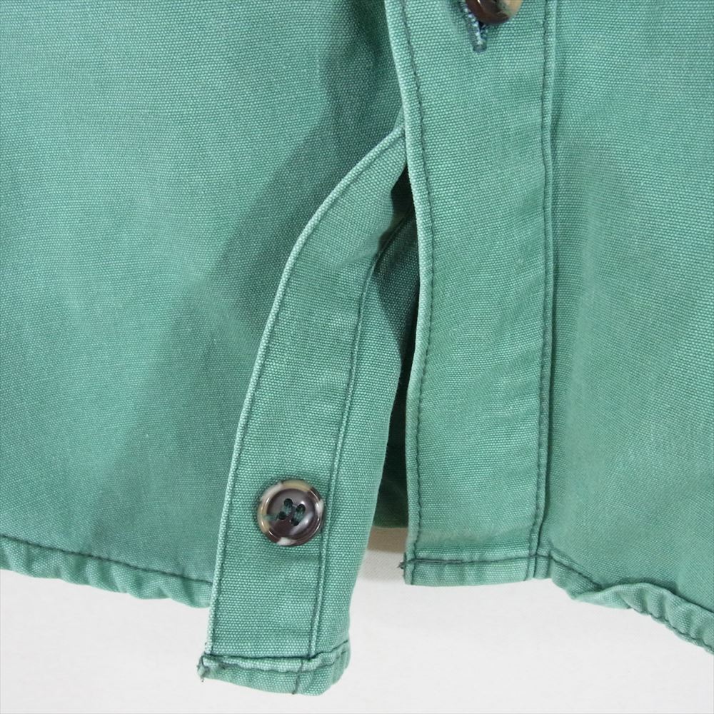 patagonia パタゴニア 80s ヴィンテージ 初期 デカタグ キャンバスコットン 長袖 シャツ グリーン系 L【中古】