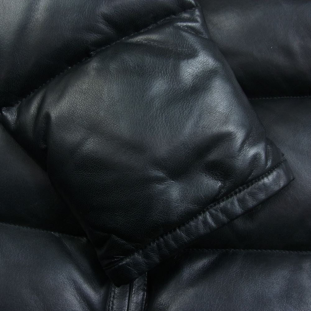 THE FLAT HEAD ザフラットヘッド エルク レザー ダウン ジャケット 鹿革 ブラック系 ブラウン系 38【中古】