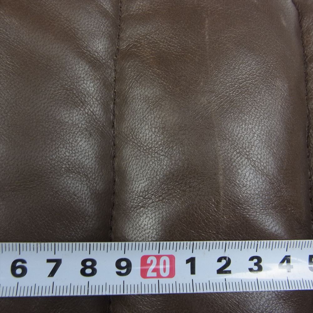 THE FLAT HEAD ザフラットヘッド エルク レザー ダウン ジャケット 鹿革 ブラック系 ブラウン系 38【中古】