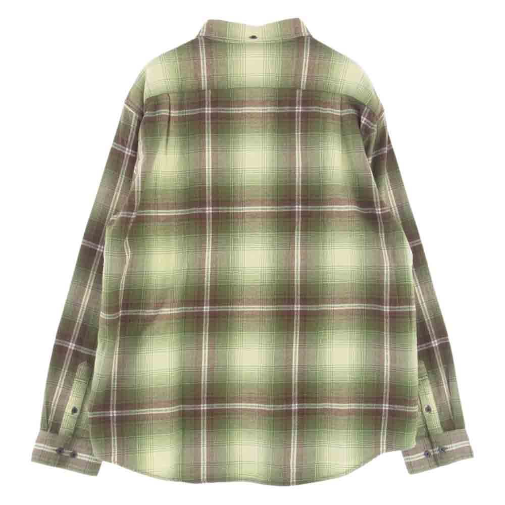 Supreme シュプリーム 23SS Shadow Plaid Flannel Shirt シャドウ プレイド フランネル チェック シャツ グリーン系 L【極上美品】【中古】
