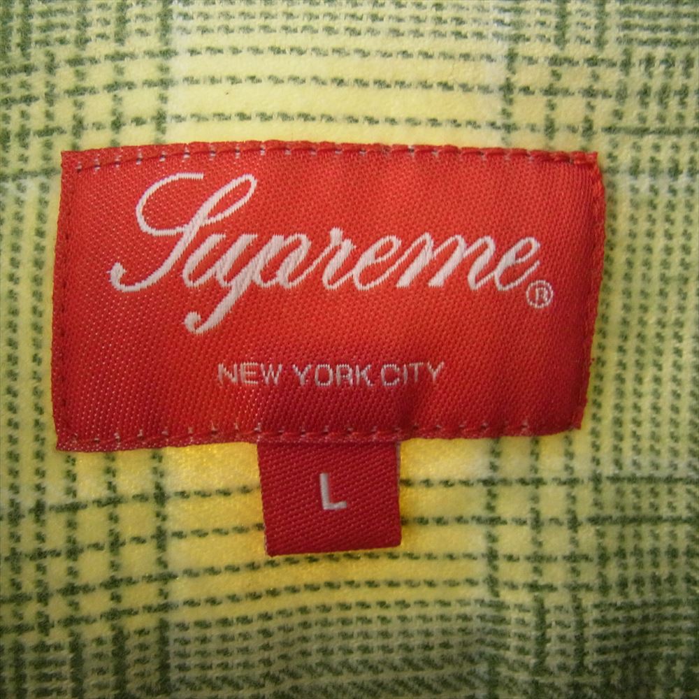 Supreme シュプリーム 23SS Shadow Plaid Flannel Shirt シャドウ プレイド フランネル チェック シャツ グリーン系 L【極上美品】【中古】