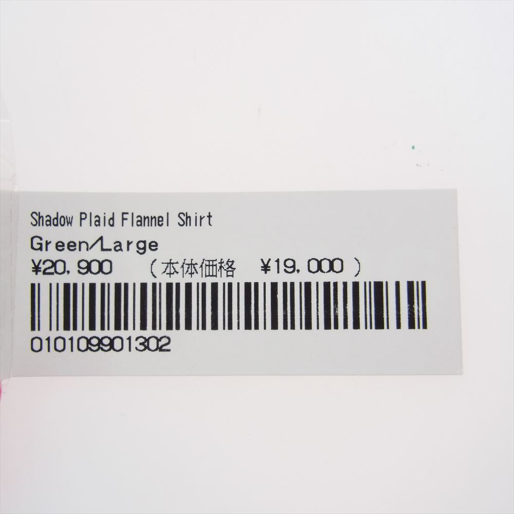 Supreme シュプリーム 23SS Shadow Plaid Flannel Shirt シャドウ プレイド フランネル チェック シャツ グリーン系 L【極上美品】【中古】