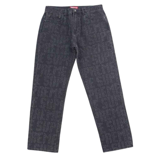 Supreme シュプリーム 23AW Needle Punch Regular Jean #A ニードル パンチ レギュラー ジーンズ グレー系 ブラック系 34【極上美品】【中古】