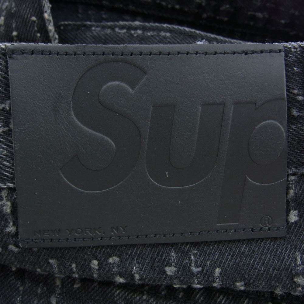 Supreme シュプリーム 23AW Needle Punch Regular Jean #A ニードル パンチ レギュラー ジーンズ グレー系 ブラック系 34【極上美品】【中古】