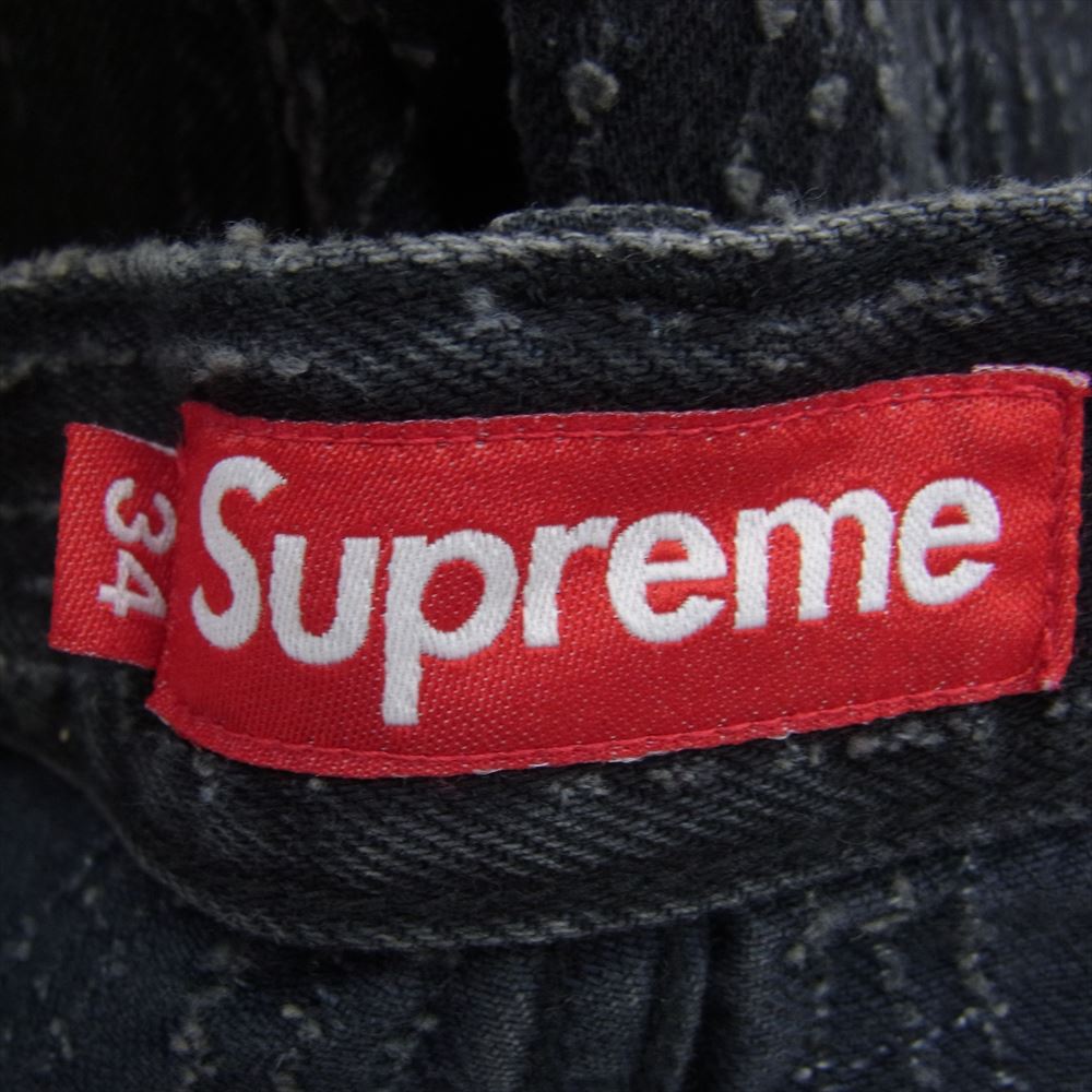 Supreme シュプリーム 23AW Needle Punch Regular Jean #A ニードル パンチ レギュラー ジーンズ グレー系 ブラック系 34【極上美品】【中古】