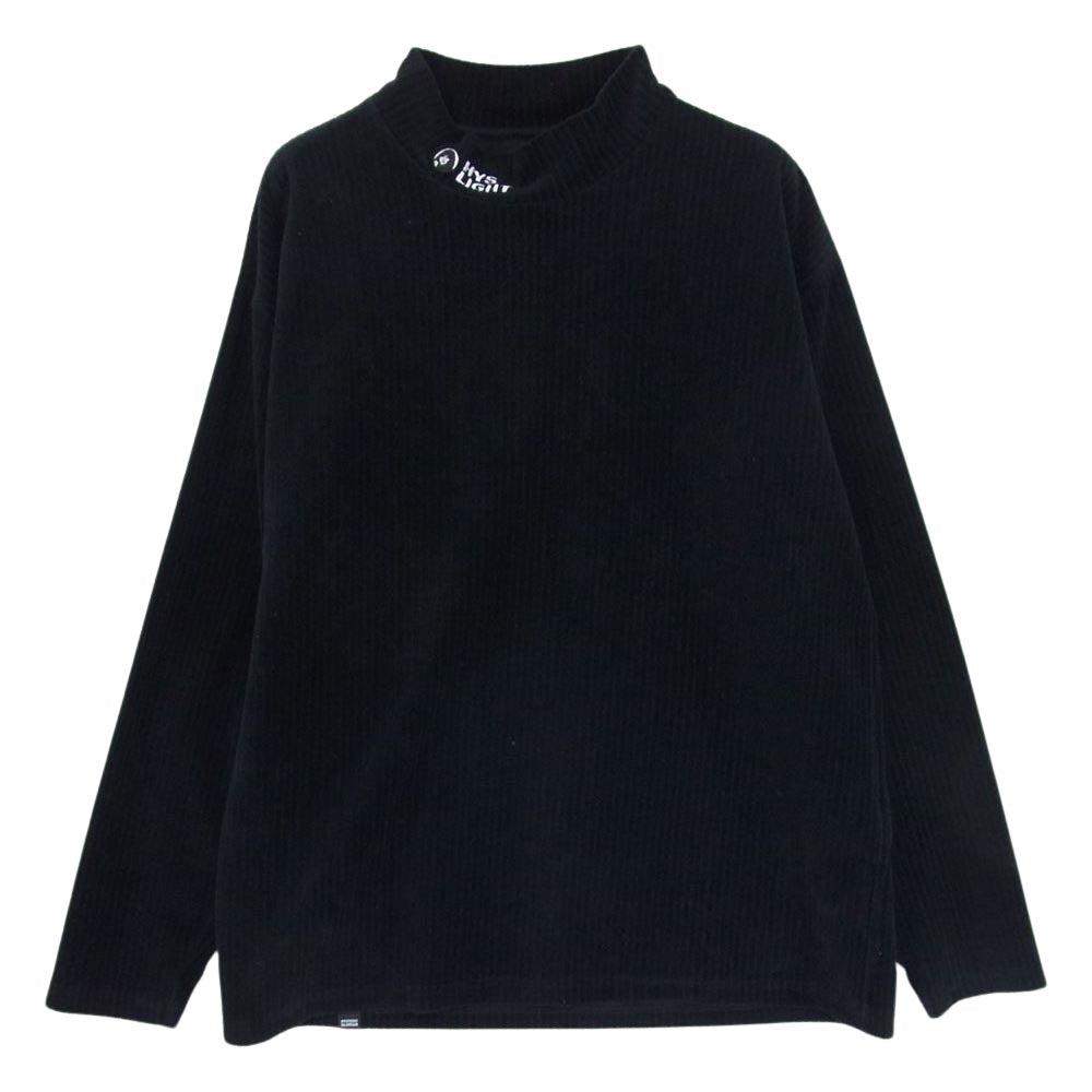 HYSTERIC GLAMOUR ヒステリックグラマー 19AW 02193CS11  HYS LIGHT 刺繍 モックネック スウェット コーデュロイ ブラック系 M【中古】