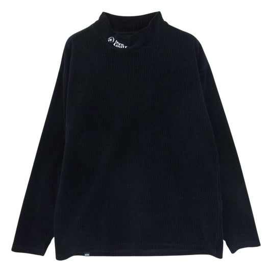 HYSTERIC GLAMOUR ヒステリックグラマー 19AW 02193CS11  HYS LIGHT 刺繍 モックネック スウェット コーデュロイ ブラック系 M【中古】