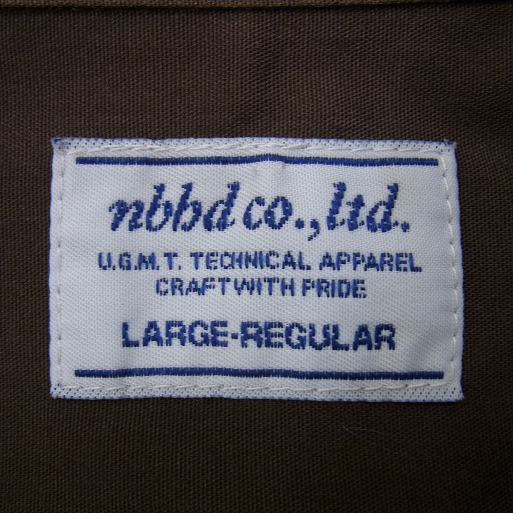 NEIGHBORHOOD ネイバーフッド 141TSNH-SHM04 CLASSCWORK EC-SHIRT.SS クラシックワーク 半袖 シャツ ロゴ ワッペン 刺繍 バックプリント ブラウン系 L【中古】