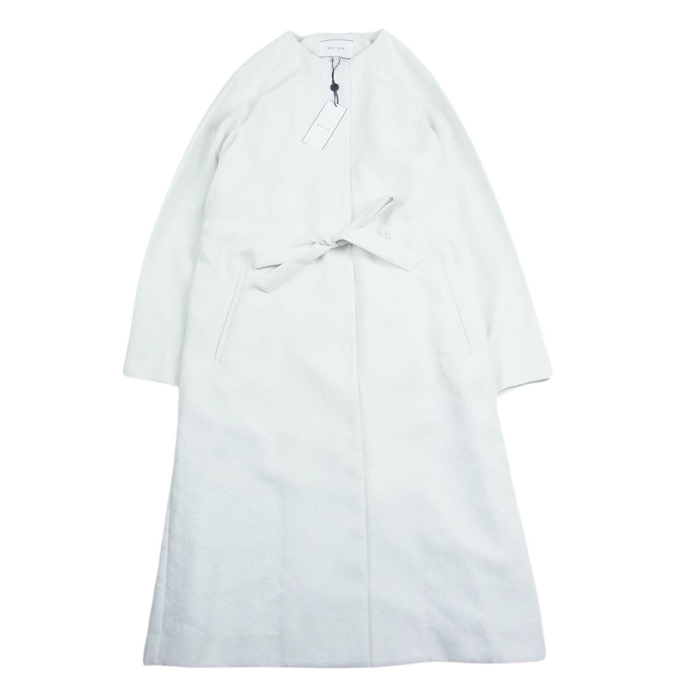 ベイジ 250-5 CM CW SS 0300 ノーカラー ロング ジャケット ホワイト系【極上美品】【中古】