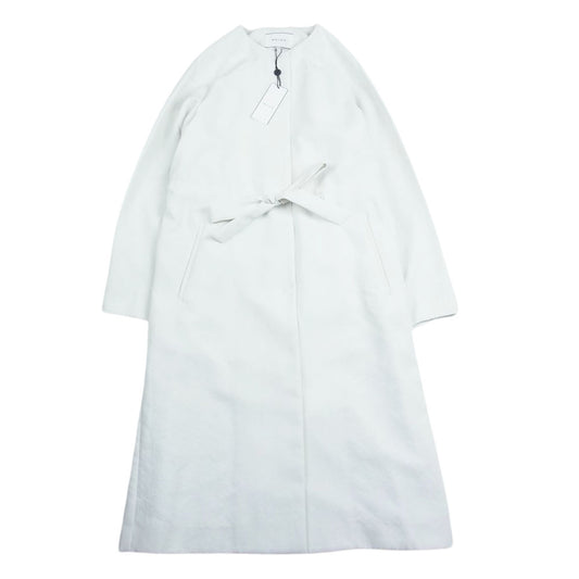 ベイジ 250-5 CM CW SS 0300 ノーカラー ロング ジャケット ホワイト系【極上美品】【中古】