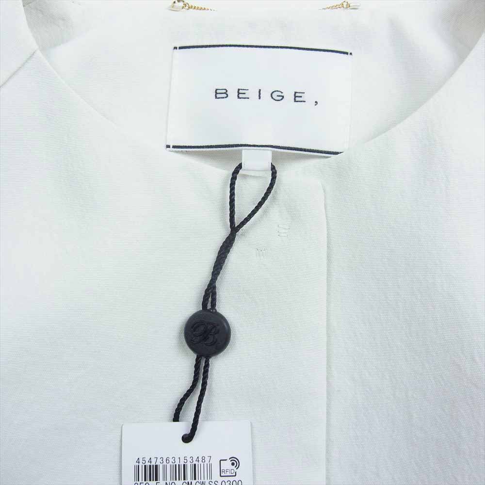 ベイジ 250-5 CM CW SS 0300 ノーカラー ロング ジャケット ホワイト系【極上美品】【中古】