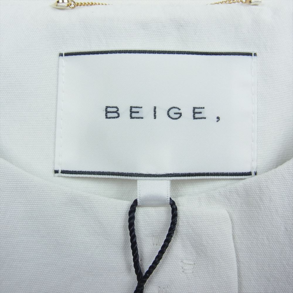 ベイジ 250-5 CM CW SS 0300 ノーカラー ロング ジャケット ホワイト系【極上美品】【中古】