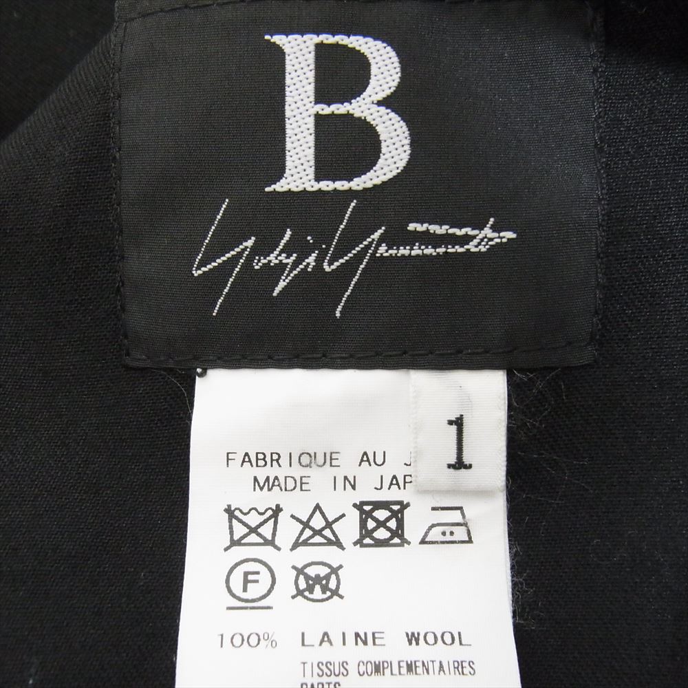 Yohji Yamamoto ヨウジヤマモト 18AW NV-S51-100 B ビーヨウジヤマモト ウールギャバジン ファスナーデザイン ラップパンツ ブラック系 1【中古】