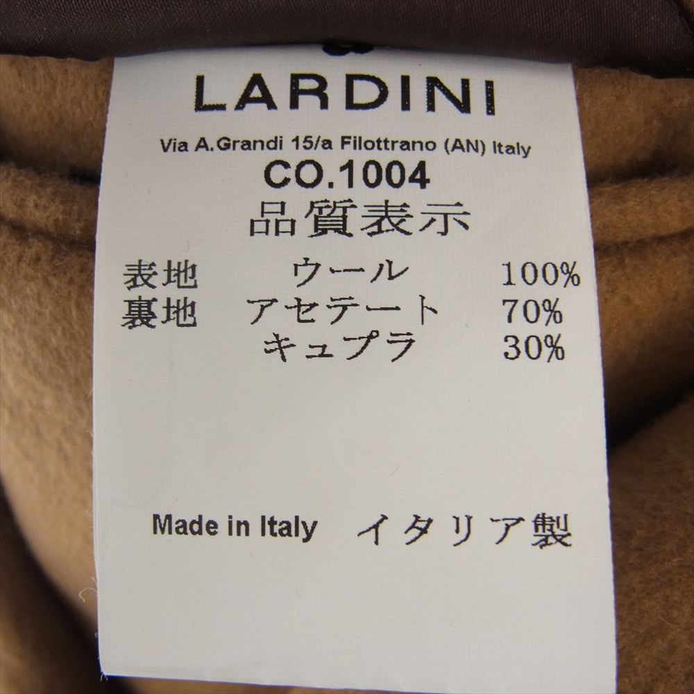 LARDINI ラルディーニ JS23143AQ  イタリア製 ウール100％ ブートニエール付き ウール フランネル ソリッド チェスターコート  キャメル系 44 7REG【中古】