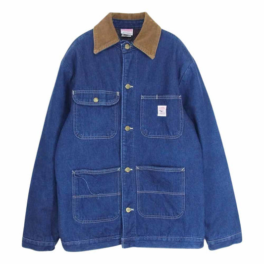 POINTER ポインター USA製 裏地ブランケット デニム カバーオール ジャケット インディゴブルー系 S【中古】