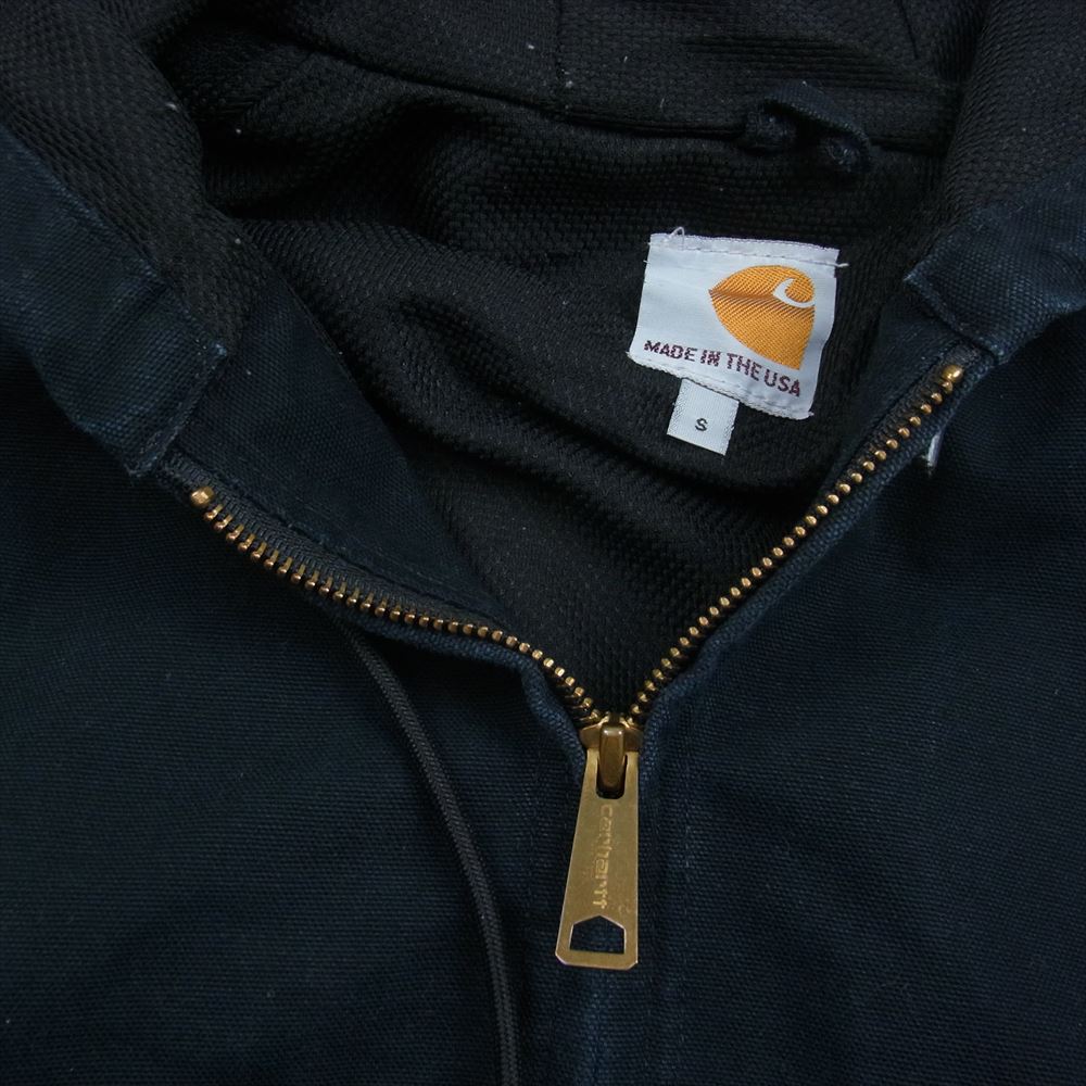 Carhartt カーハート USA製 125周年モデル UFCWタグ ジップアップ ダック アクティブ パーカ ジャケット ネイビー系 S【中古】