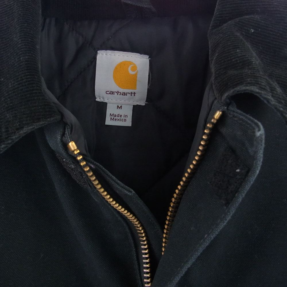 Carhartt カーハート 14806 メキシコ製 トラディショナル コート キルティング ライニング ワークミリタリー ダック アクティブ ジャケット ブラック系 M【中古】