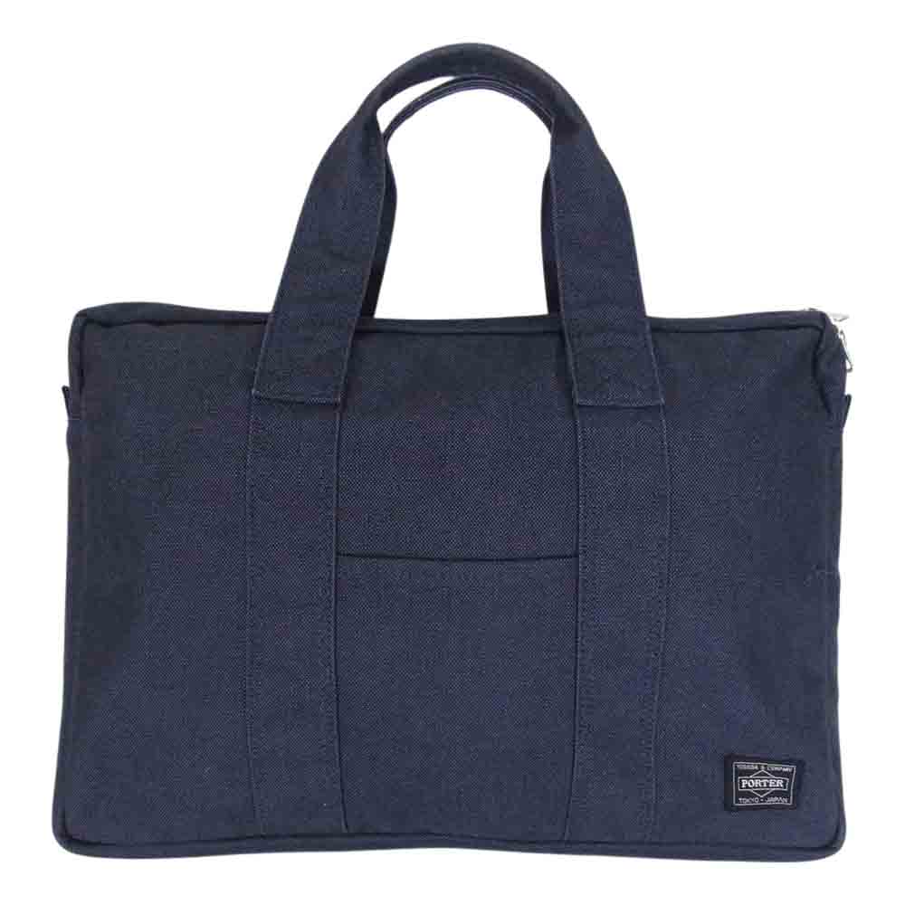 PORTER ポーター デニム スモーキー ビジネス トート バッグ ネイビー系【中古】