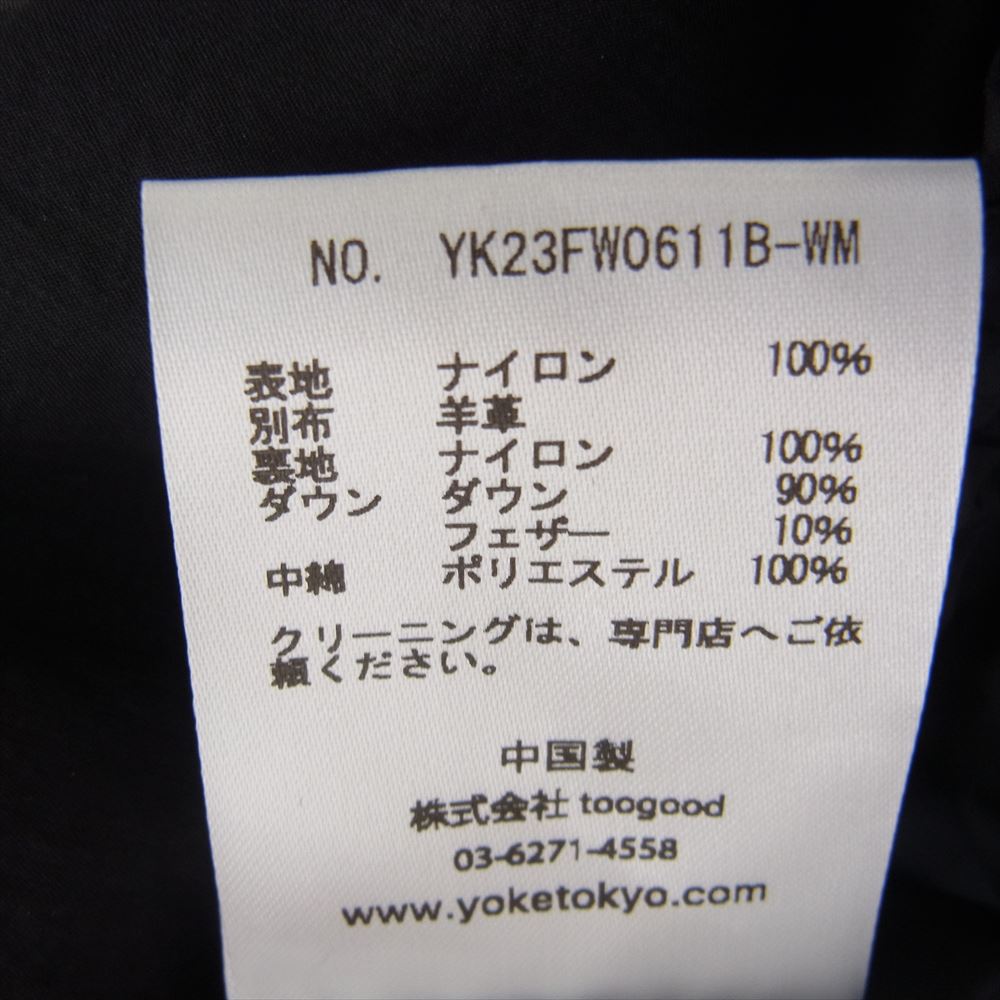ヨーク 23AW YK23FW0611B-WM GARDEＮ ガーデン別注 EXCLUSIVE DETACHABLE DOWN JACKET マルチデタッチャブル 袖レザー切替 ダウンジャケット ダウンコート ブラック系 2【美品】【中古】