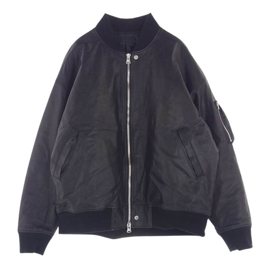 ISAMUKATAYAMA BACKLASH イサムカタヤマバックラッシュ 23-11-JK-02L BALLET バレット オールレザー ブルゾン MA-1 フライト ボンバー ジャケット ブラック系 FREE【中古】