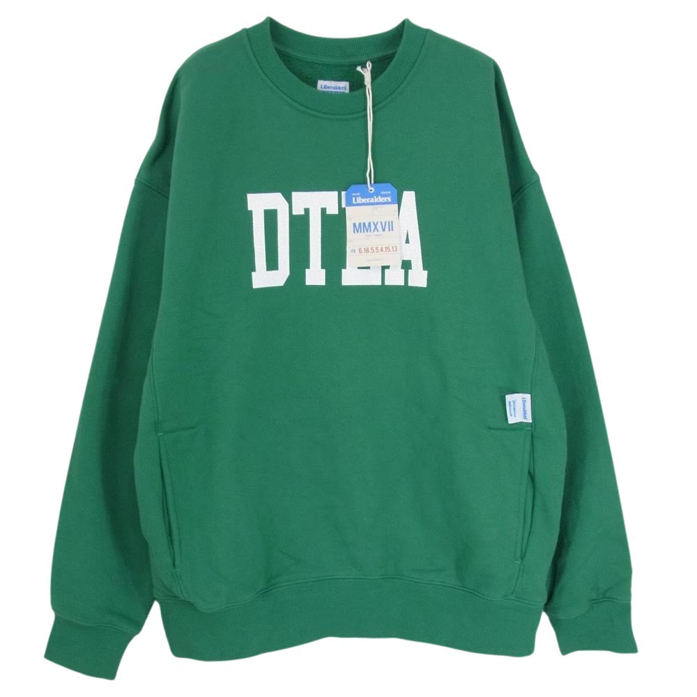 リベレイダース HEAVY WEIGHT DTLA LOGO CREWNECK ヘビーウェイト ロゴ プリント スウェット クルーネック グリーン系 M【中古】