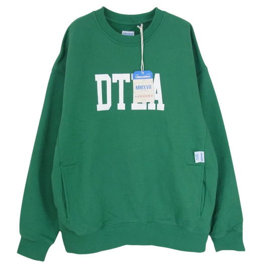 リベレイダース HEAVY WEIGHT DTLA LOGO CREWNECK ヘビーウェイト ロゴ プリント スウェット クルーネック グリーン系 M【中古】