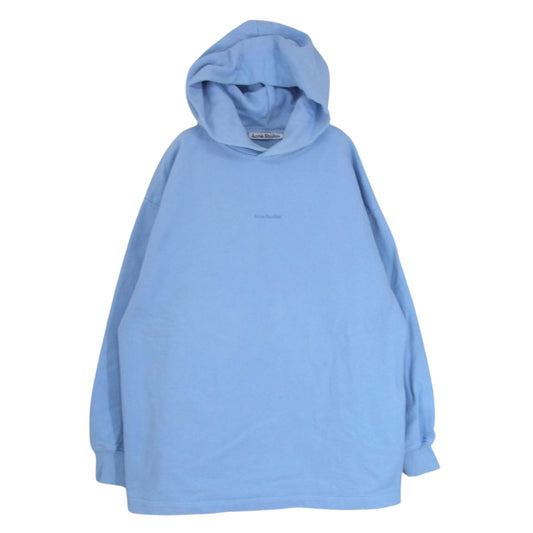 ACNE STUDIOS アクネストゥディオズ FN-WN-SWEA000134 ミニ ロゴ プリント プルオーバー フーディ パーカー ライトブルー系 XS【中古】
