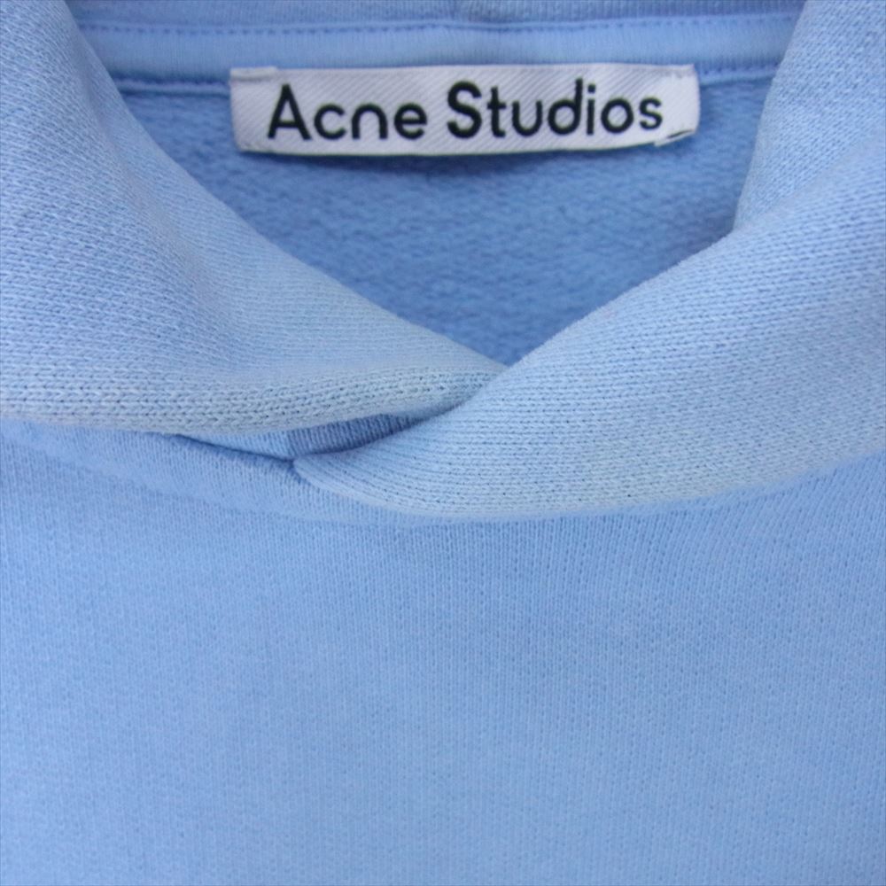 ACNE STUDIOS アクネストゥディオズ FN-WN-SWEA000134 ミニ ロゴ プリント プルオーバー フーディ パーカー ライトブルー系 XS【中古】