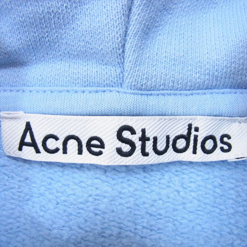 ACNE STUDIOS アクネストゥディオズ FN-WN-SWEA000134 ミニ ロゴ プリント プルオーバー フーディ パーカー ライトブルー系 XS【中古】