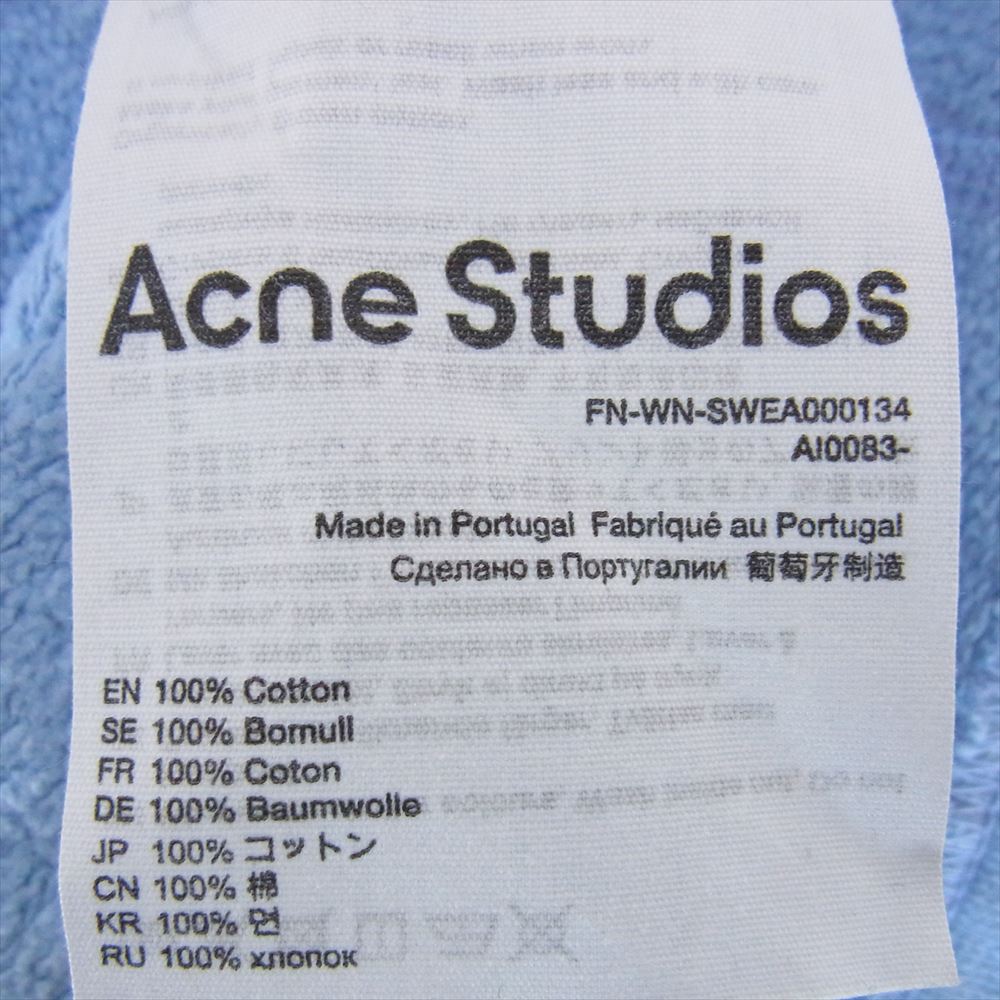 ACNE STUDIOS アクネストゥディオズ FN-WN-SWEA000134 ミニ ロゴ プリント プルオーバー フーディ パーカー ライトブルー系 XS【中古】