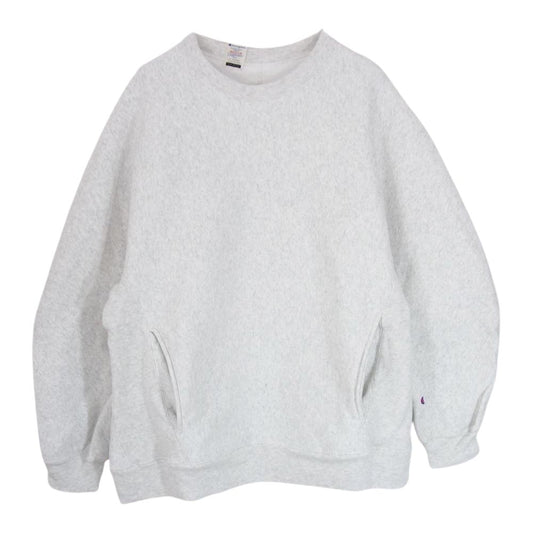 N.HOOLYWOOD エヌハリウッド Champion  チャンピオン NEW WEAVE ニューウェーブ REVERSE WEAVE CREWNECK SWEATSHIRT C8-V010 リバースウィーブ ポケット クルーネック スウェット トレーナー グレー系 M【中古】