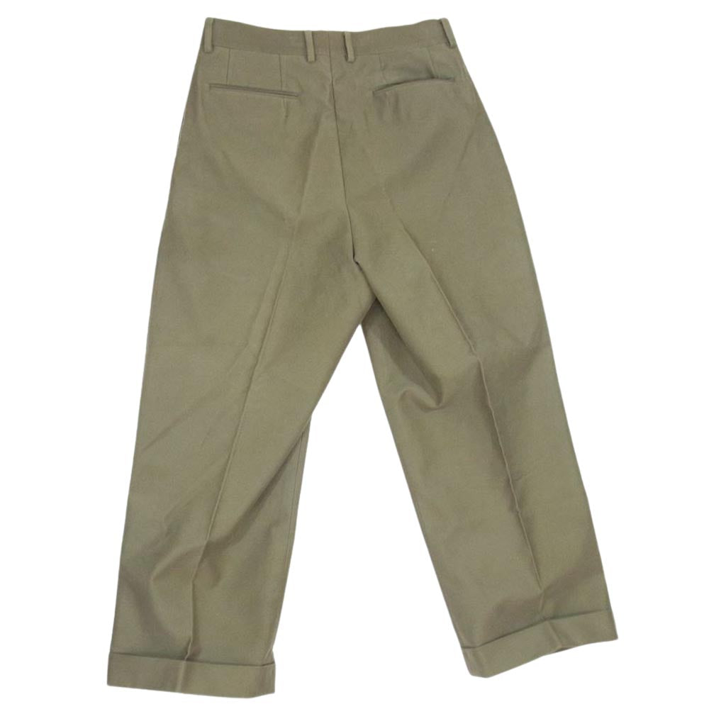 ニート 21AW 21-02CMW Cotton Cashmere Moleskin Wide コットン カシミヤ モールスキン ワイド パンツ オリーブ系 46【中古】