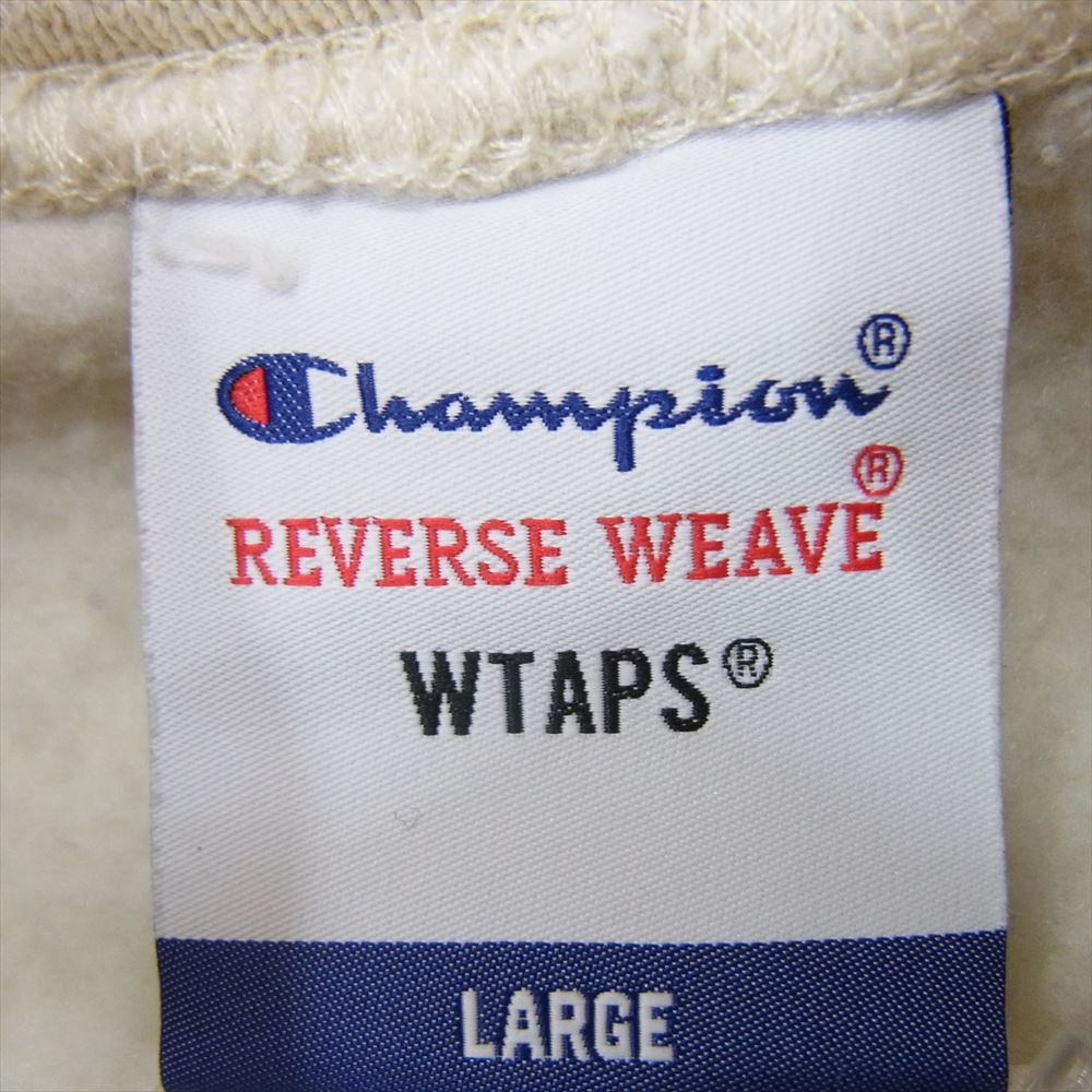 WTAPS ダブルタップス × Champion チャンピオン Reverse Weave Hooded Sweatshirt リバースウィーブ スウェット プルオーバー パーカー ベージュ系 L【中古】