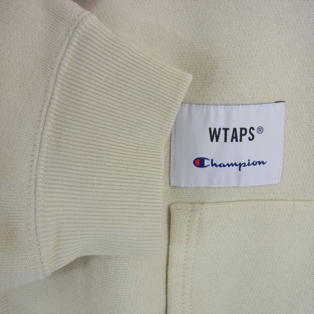 WTAPS ダブルタップス × Champion チャンピオン Reverse Weave Hooded Sweatshirt リバースウィーブ スウェット プルオーバー パーカー ベージュ系 L【中古】