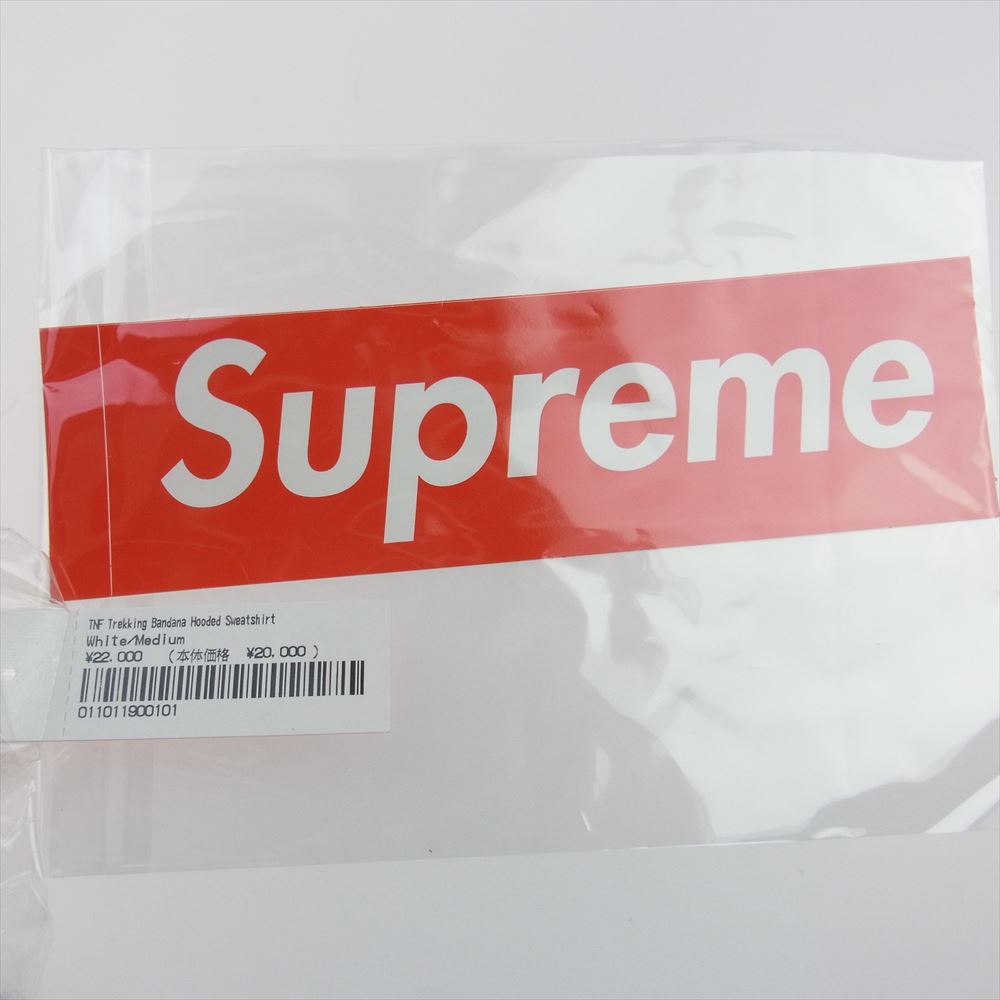 Supreme シュプリーム 22SS × The North Face ノースフェイス Bandana Hooded Sweatshirt バンダナ フーデッド スウェット シャツ プルオーバー パーカー ホワイト系 グリーン系 US　M　ASIA　L【中古】