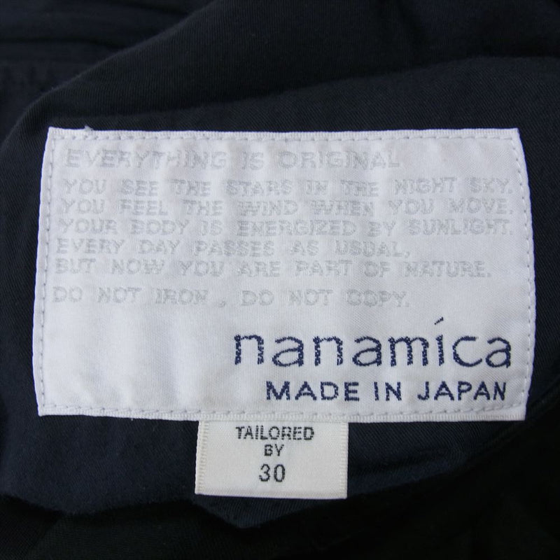 nanamica ナナミカ SUCF913 Wide Chino Pants ワイド テーパード チノ パンツ ブラック系 30【中古】
