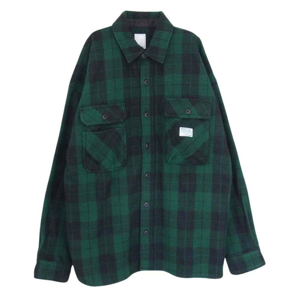 リベレイダース LR PLAID SHIRT プレイド チェック シャツ グリーン系 M【中古】