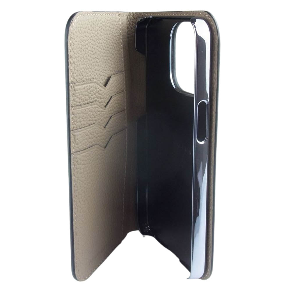 ボナベンチュラ BODT15PM-BKET iPhone 15ProMax Black×Etoupe FOLIO DIARY CASE アイフォン15プロマックス レザー ダイアリーケース スマホケース 携帯カバー ブラック系【新古品】【未使用】【中古】