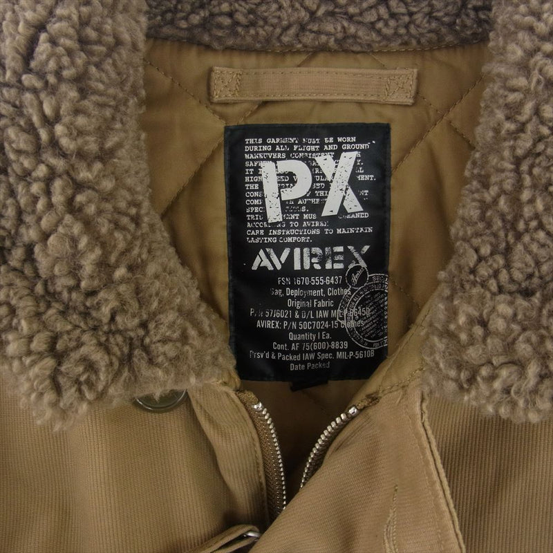 AVIREX アヴィレックス N-1 DECK JACKET デッキ ジャケット キルトライニング ベージュ系 M【中古】