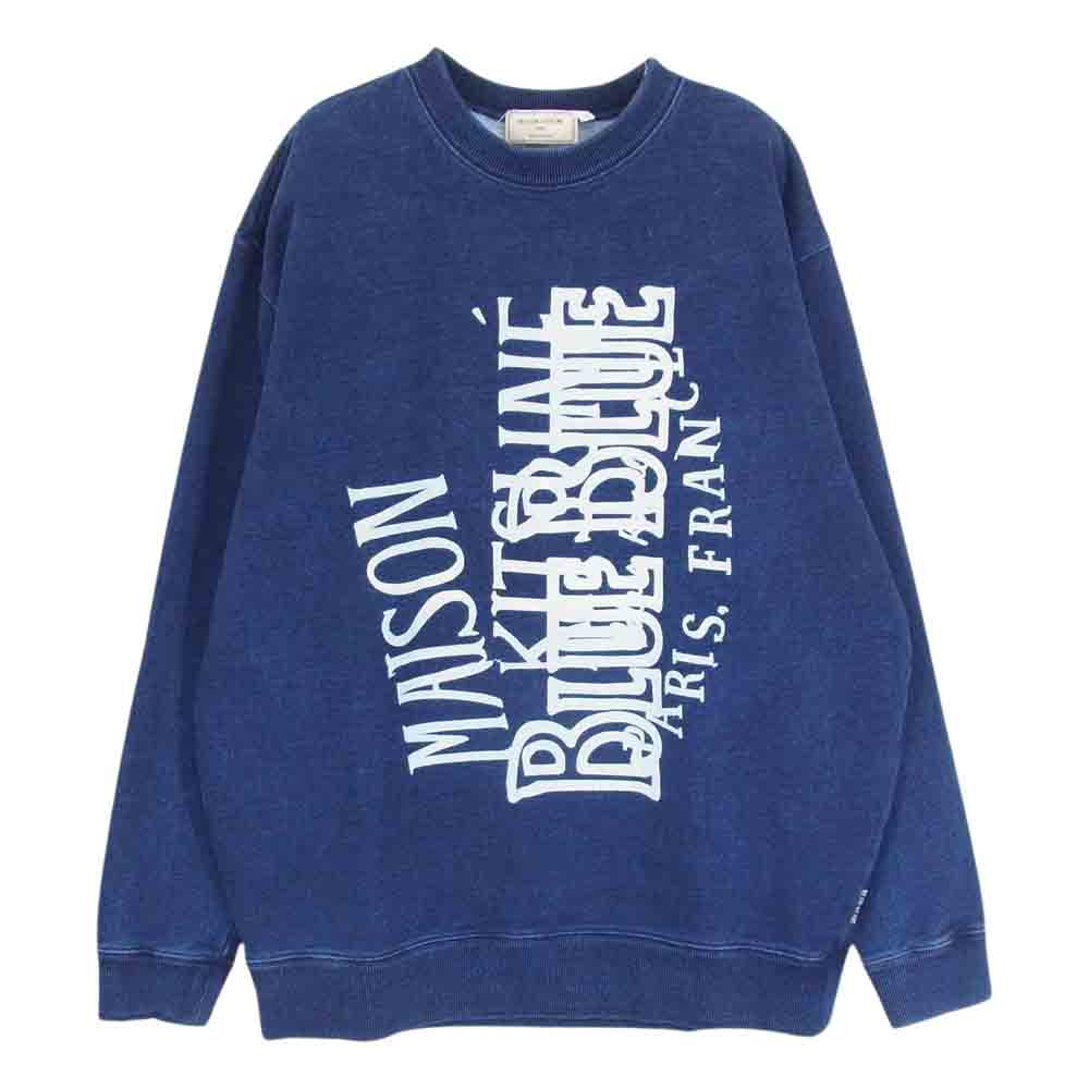 MAISON KITSUNE メゾンキツネ 700073099 BLUE BLUE インディゴ クルーネック スウェット ネイビー系 2【中古】