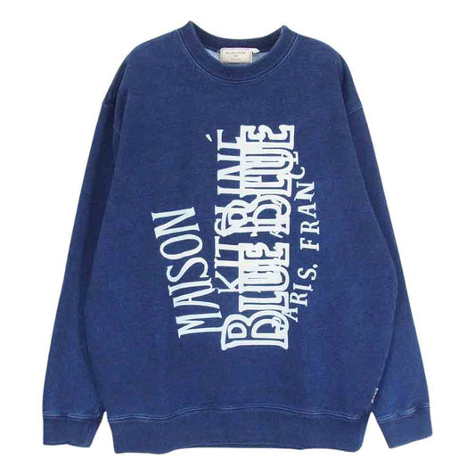 MAISON KITSUNE メゾンキツネ 700073099 BLUE BLUE インディゴ クルーネック スウェット ネイビー系 2【中古】