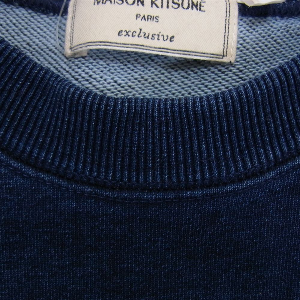 MAISON KITSUNE メゾンキツネ 700073099 BLUE BLUE インディゴ クルーネック スウェット ネイビー系 2【中古】